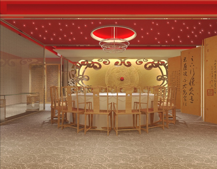 浦東3000平米新中式飯店裝修設計圖
